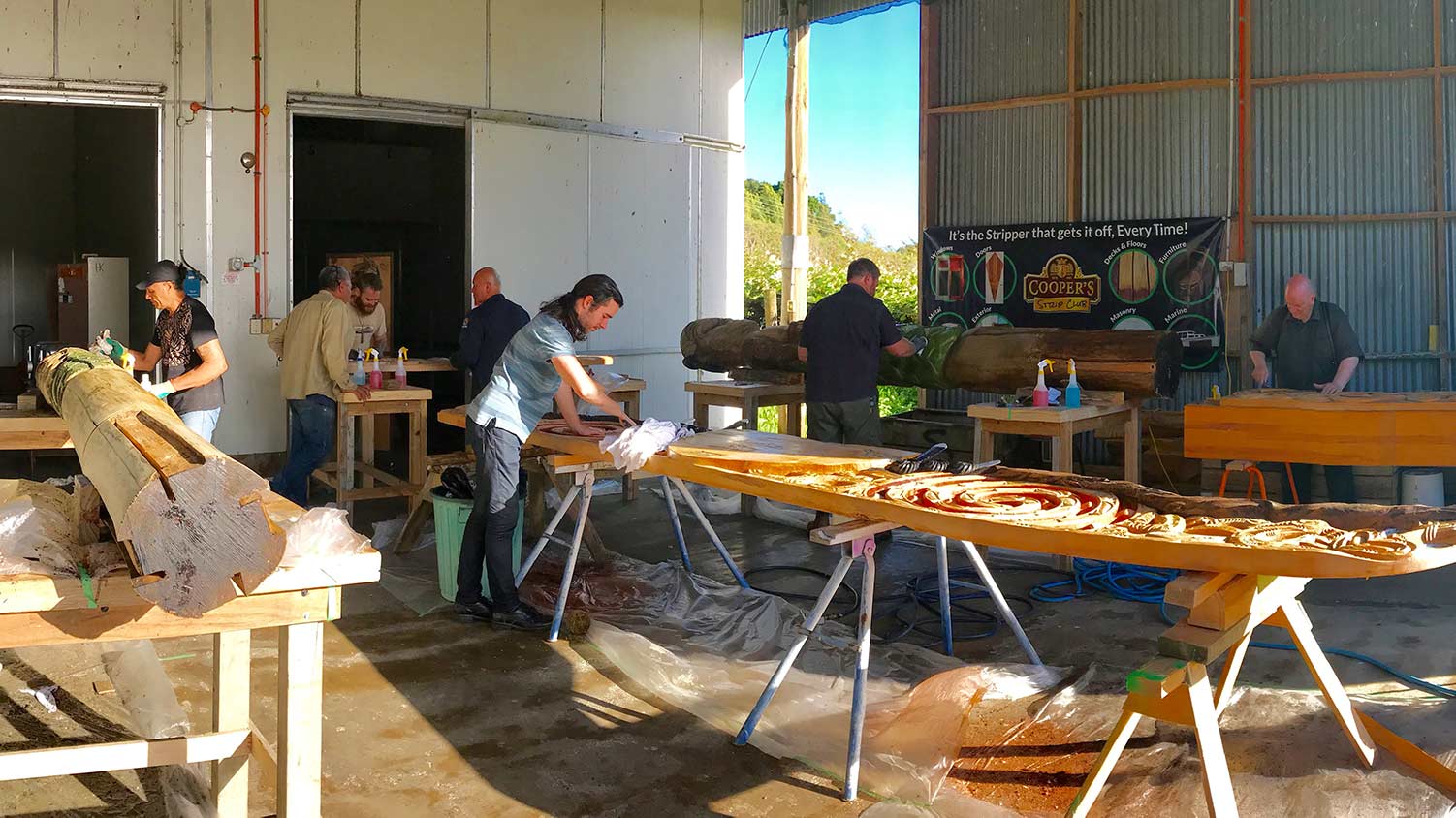 Team in carving shop small